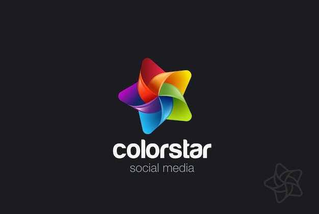 Colorful Star Logo  . Linear style