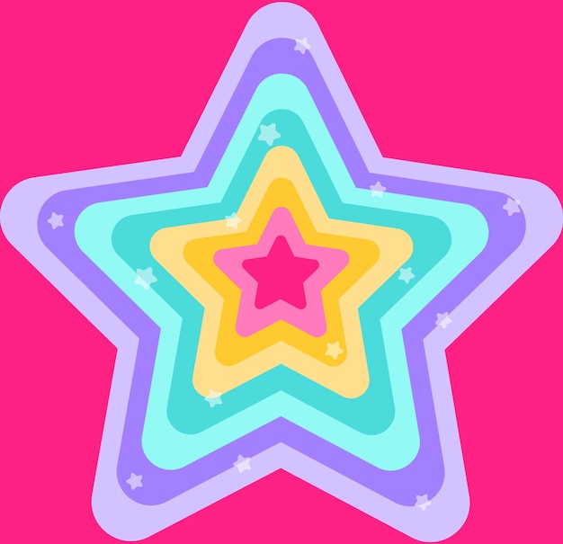 Vector a colorful star with a pink background with a pink background