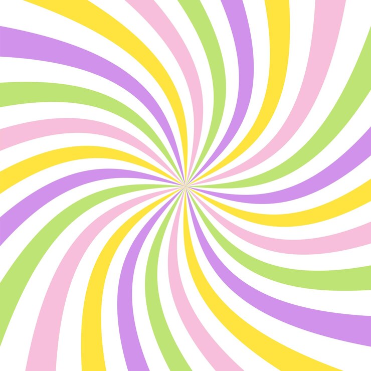 Colorful Starburst candy colors swirl Sun rays background Radial swirl abstract colorful lines