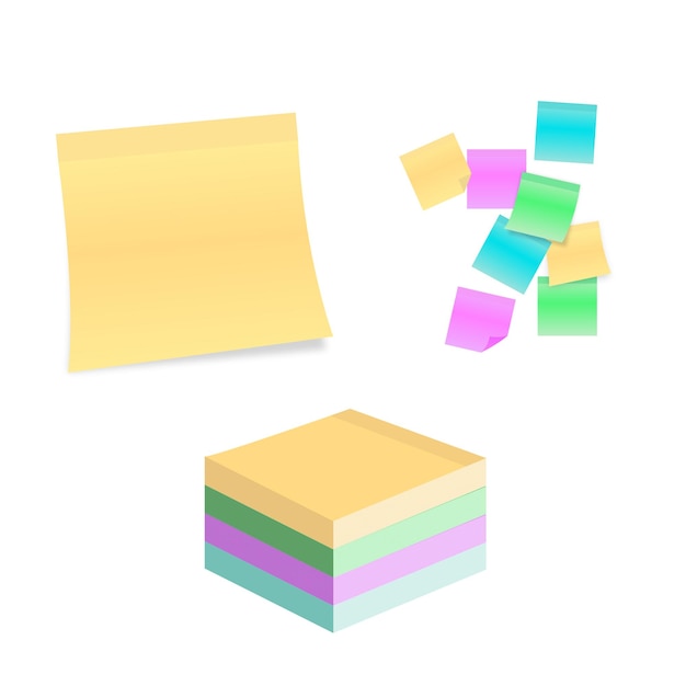 Vector colorful sticky notes set
