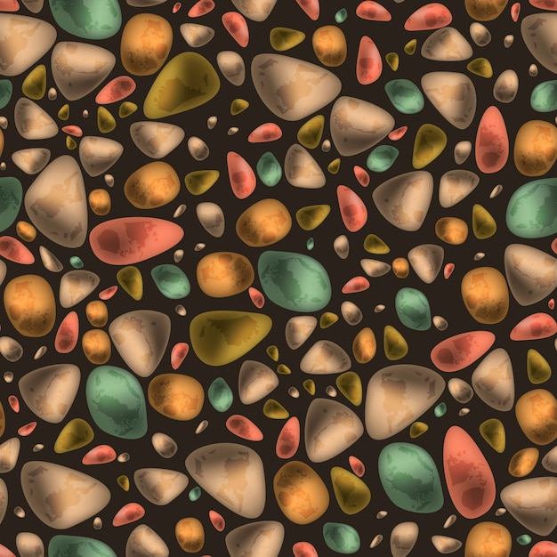 Vector colorful stones texture. seamless pattern