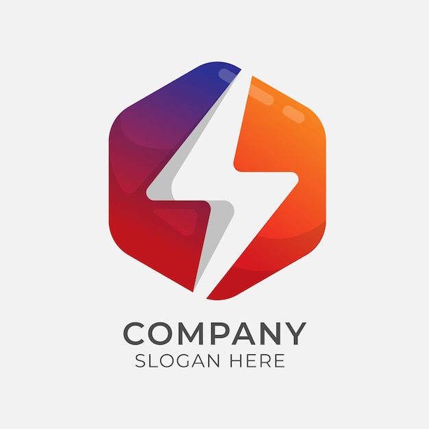 Vector colorful storm design logo template