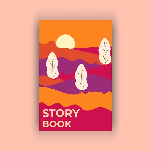 벡터 다채로운 이야기 책 제목 표지 디자인, 어린이를 위한 다채로운 책 표지 디자인, 색칠하기 책