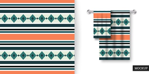 다채로운 줄무늬 원활한 패턴 및 수건