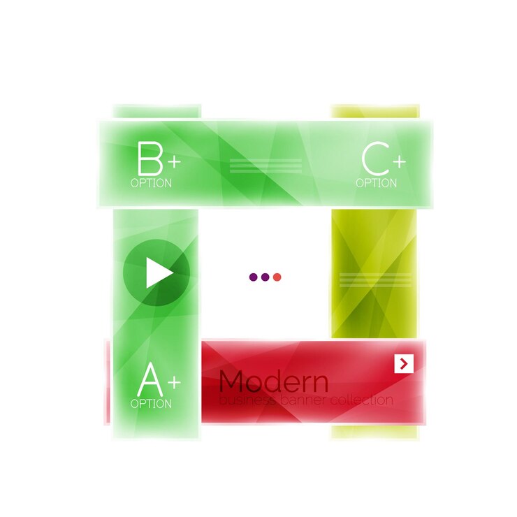 Vector colorful stripes glass geometric infographics business template