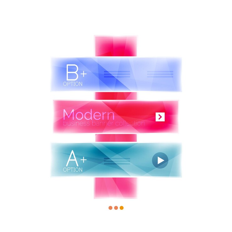 Vector colorful stripes glass geometric infographics business template