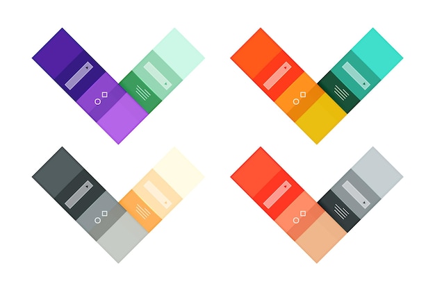 Colorful stripes infographic templates set