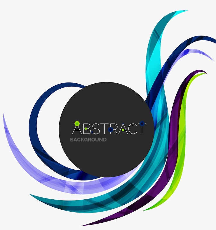 Vector colorful stripes wave composition business template