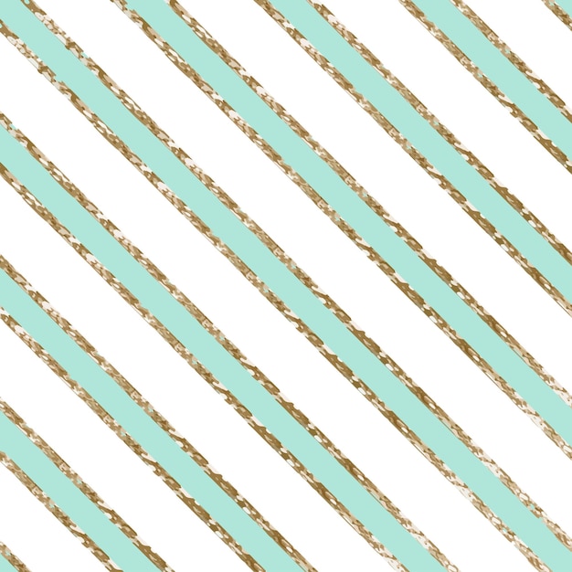 Vector colorful stripes with golden lines seamless pattern