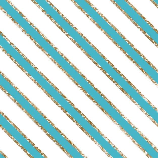 Vector colorful stripes with golden lines seamless pattern