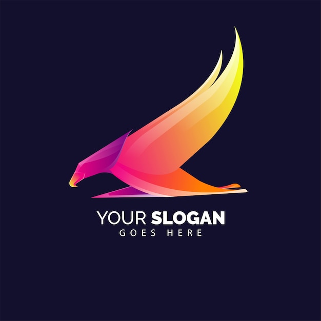 Colorful strong eagle logo in modern style