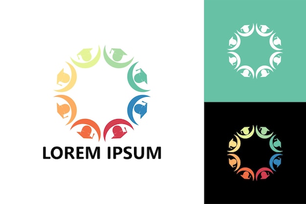 Colorful study group logo template design vector