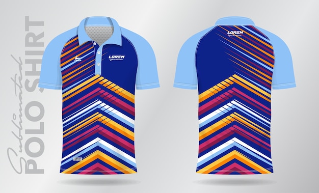 Vector colorful sublimation polo shirt mockup template design for badminton jersey tennis sport uniform