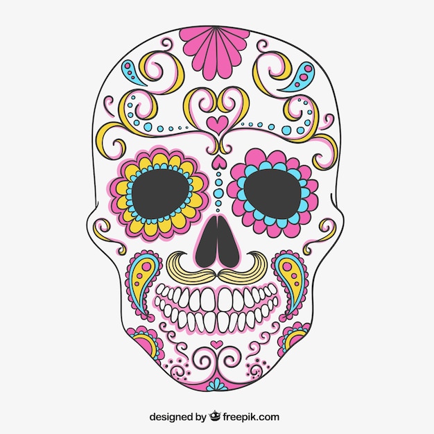 Colorful sugar skull