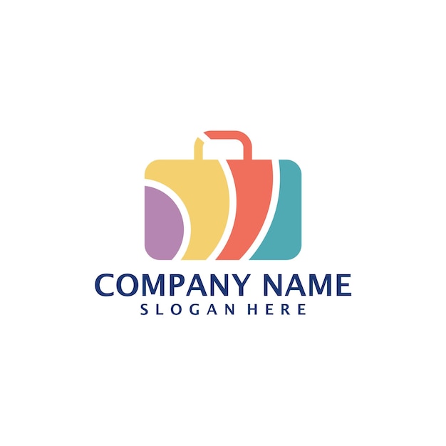 Colorful Suitcase logo design vector Suitcase logo design template concept