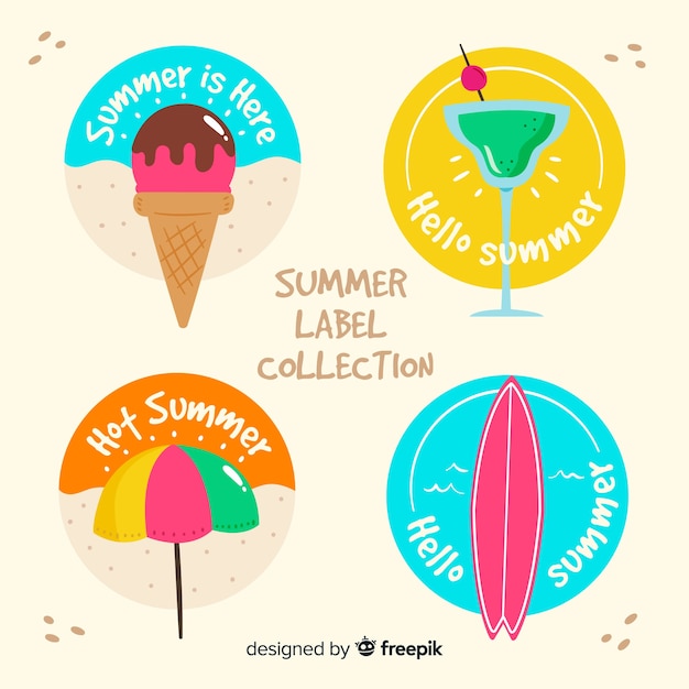 Colorful summer badge collection