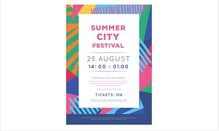 Colorful Summer City Festival Poster amp Party Flyer