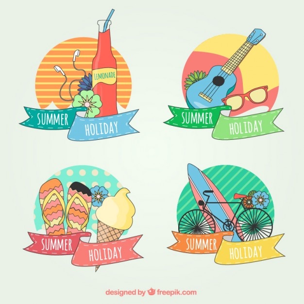 Colorful summer logos