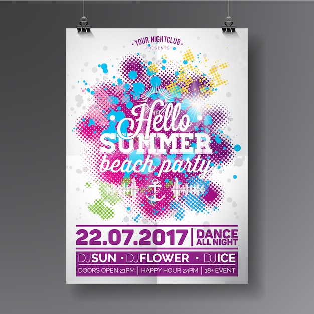 Colorful summer party poster