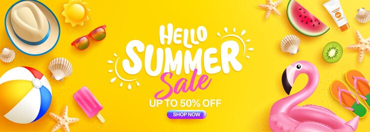 Vector colorful summer sale banner or poster template vibrant summer sale advertisement