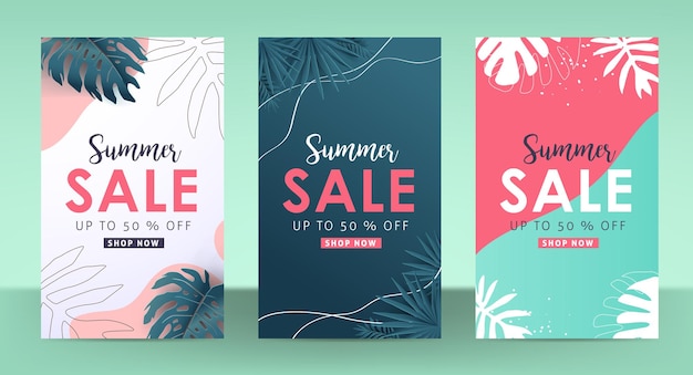 Colorful summer sale layout poster banner