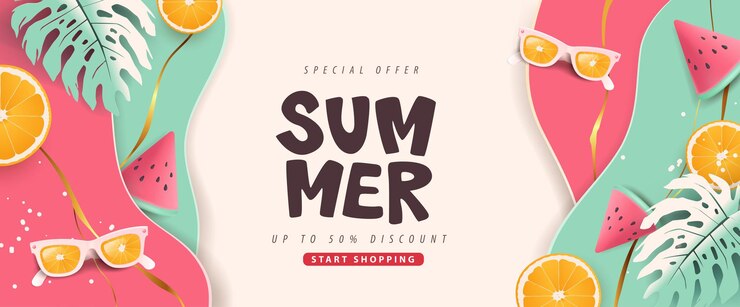 Vector colorful summer sale layout poster banner  