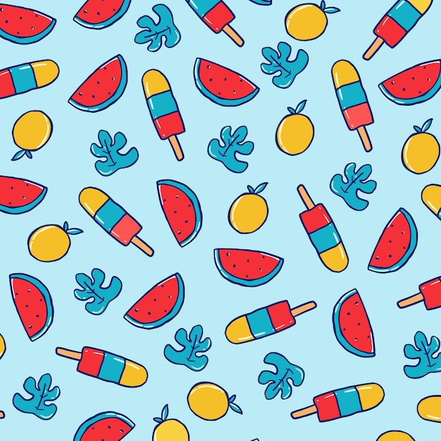 Vector colorful summer seamless pattern