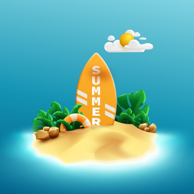 Colorful summer season illustration concept background design