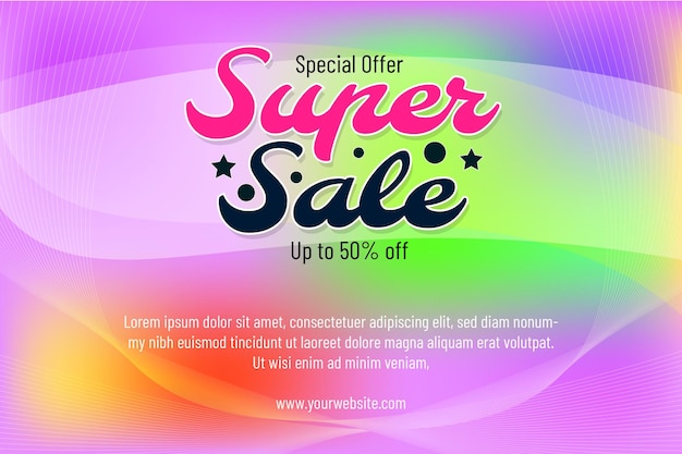 Colorful super sale promotion banner