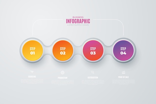 Colorful supply chain infographic elements