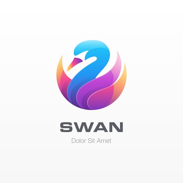 Colorful swan logo