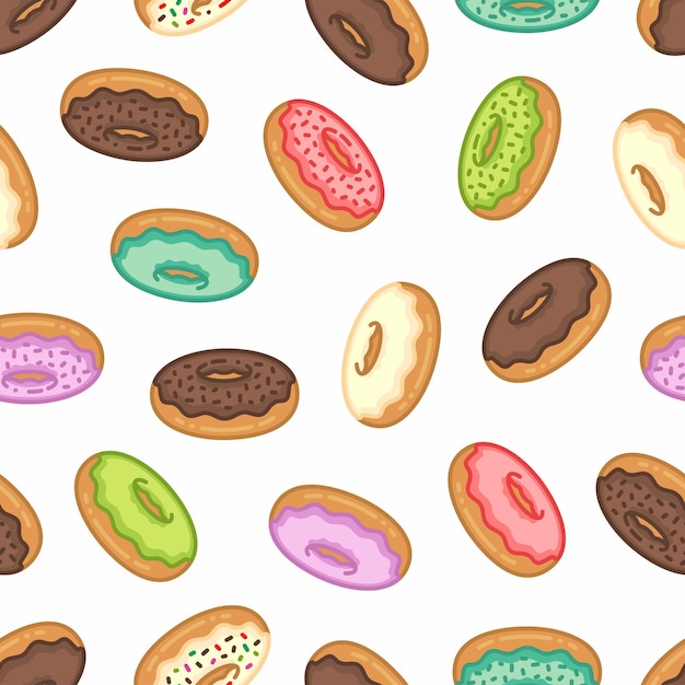 Colorful sweet dessert seamless pattern