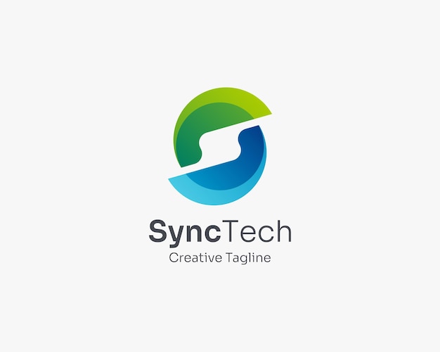 Vector colorful sync letter s circle logo