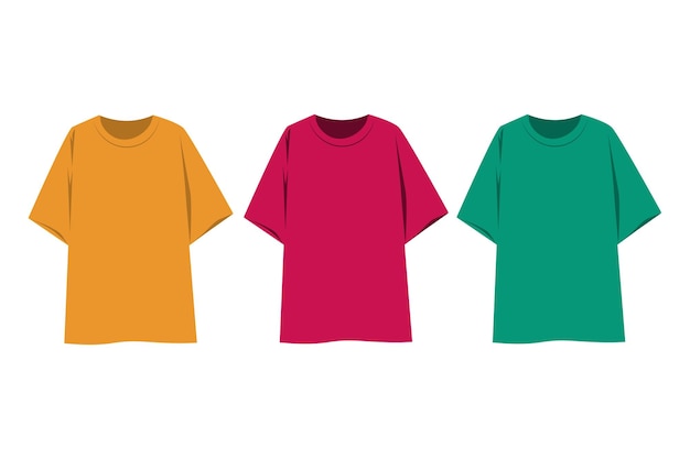 Vector colorful t shirt template vector illustration