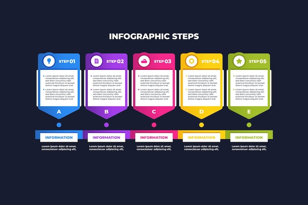 Colorful table business infographic design