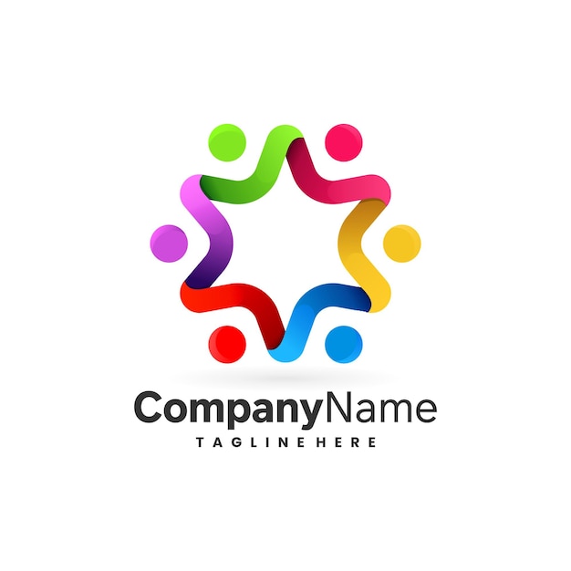 Colorful team logo design template