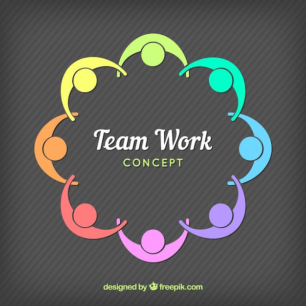 Colorful teamwork composition