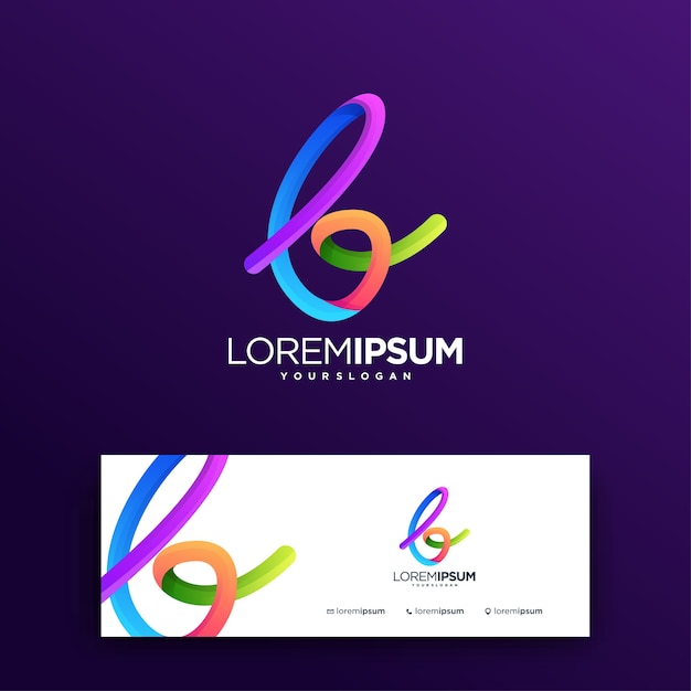 colorful tech logo letter b technology