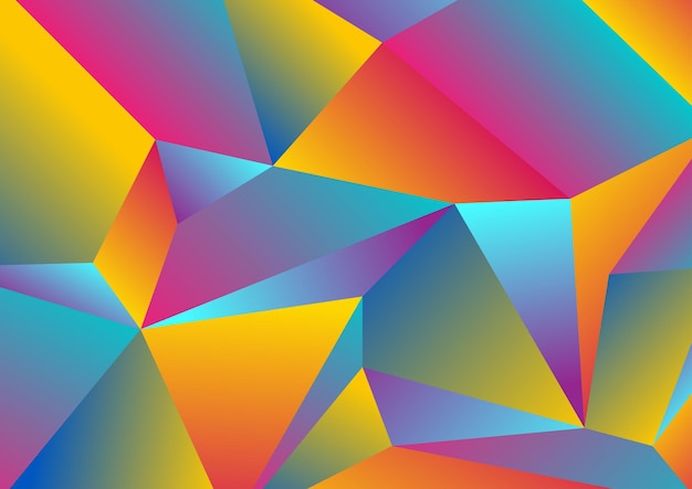 Colorful tech low poly splinters abstract background