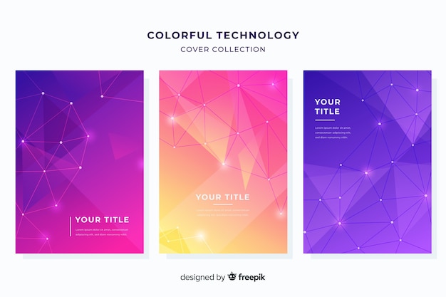 Colorful technology brochure set