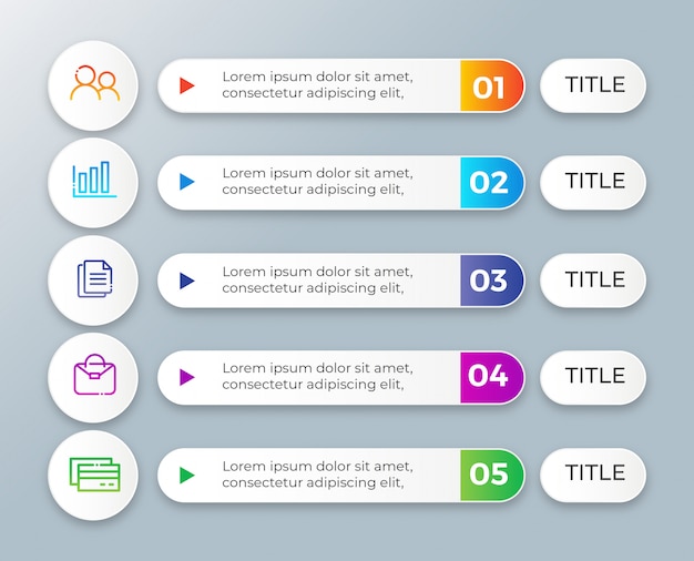 Infographic 단계의 화려한 템플릿