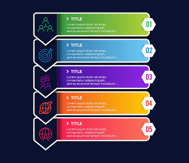 Colorful template infographic steps