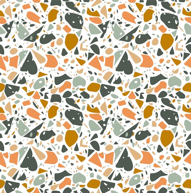 Colorful terrazzo flooring seamless pattern background, minimalistic floor tile for interior decorat