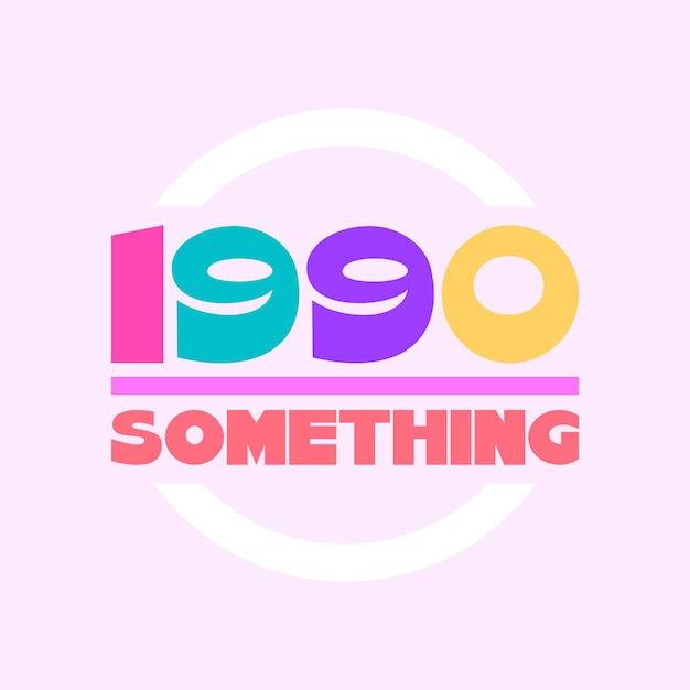 벡터 컬러 텍스트 1990 something