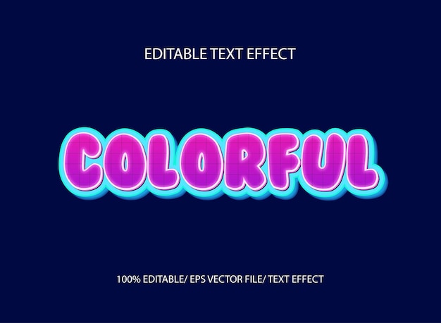 Colorful text effect editable