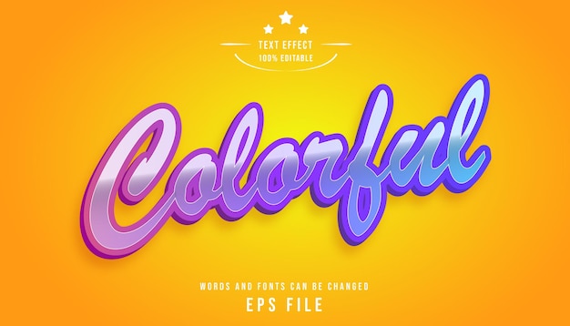 Colorful text effect editable