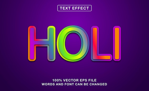 Цветный текстовый эффект в стиле Холи