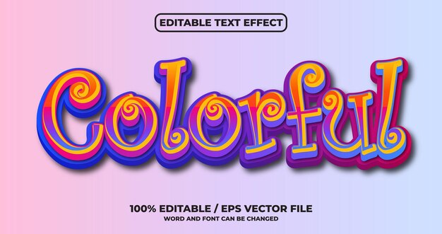 Colorful text effect style