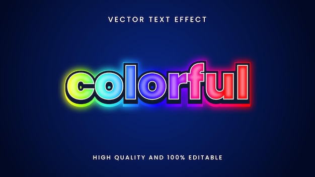 Vettore effetto di testo colorato