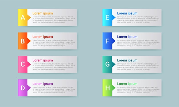 Colorful text frame set for infographic element Simple text ribbon for presentation